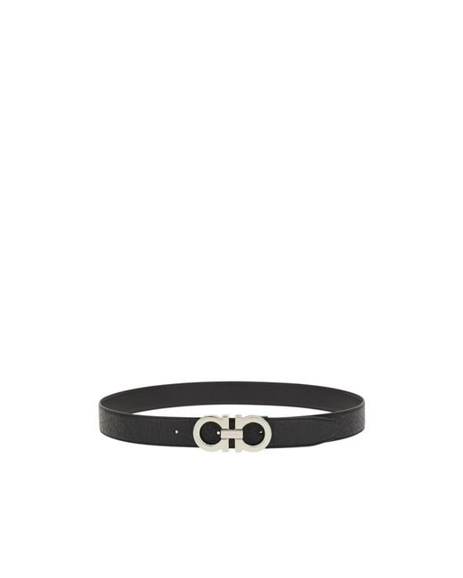 Ferragamo Black Reversible And Adjustable Gancini Belt for men