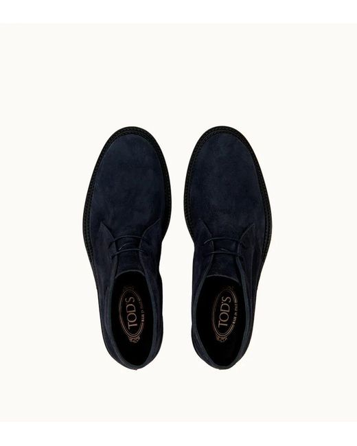 Tod's Blue Desert Almond-Toe Ankle Boots for men