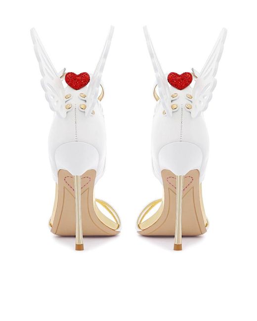 Sophia Webster White Round Head High-Heeled Sandals