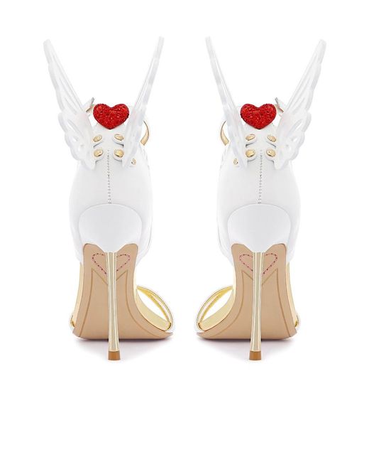 Sophia Webster White Round Head High-Heeled Sandals