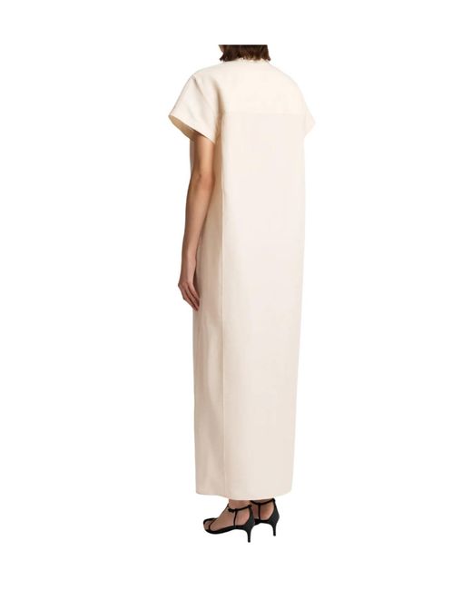 Khaite Natural Effy Short-Sleeved Dress