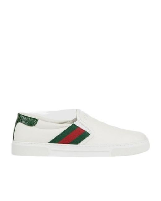 Gucci White Ace Slip-On Sneaker, Fabric for men