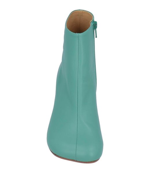 MM6 by Maison Margiela Green Minimalist Genuine Leather Ankle Boots