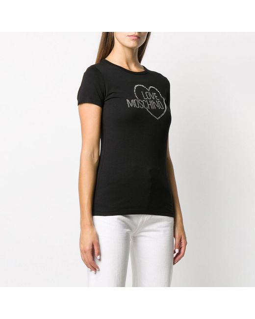 Moschino Black T-Shirt With Round Neck And Short Sleeves