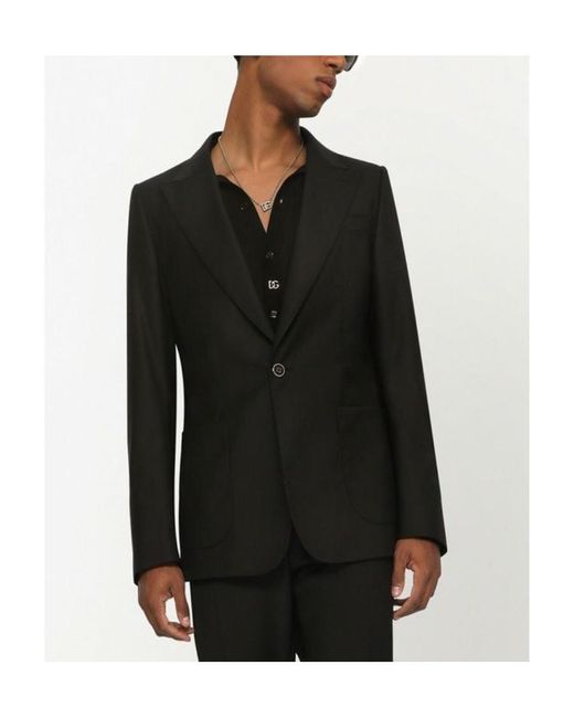 Dolce & Gabbana Black Long-Sleeved Tailored Blazer for men
