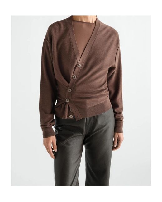 Lemaire Brown Relaxed Twisted Cardigan for men