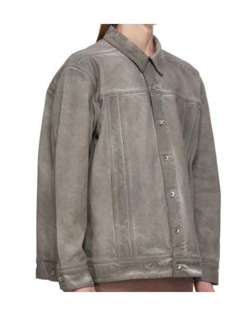Rick Owens Gray Long-Sleeved Casual Jacket for men