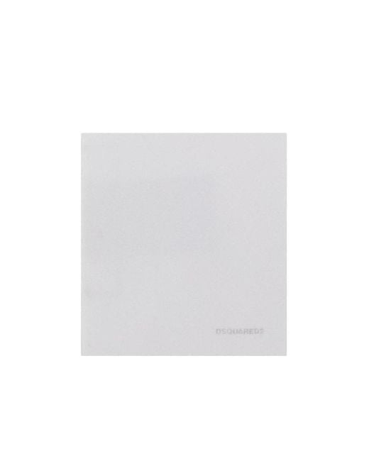 DSquared² White Logo Detailed Pocket Square for men