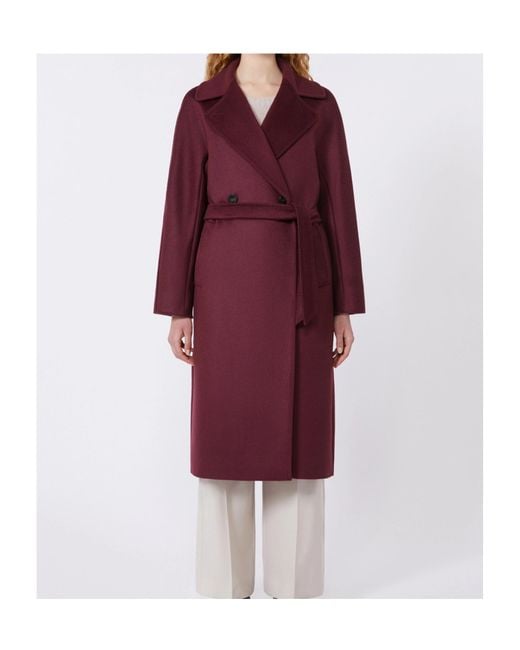 Weekend by Maxmara Red Virgin Wool Wrap Coat