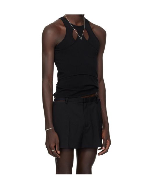 Dion Lee Black Mobius Loop Cut-Out Tank Top for men
