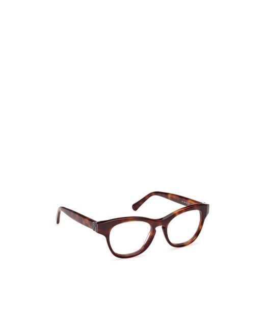 Moncler White Eyewear Round Frame Glasses