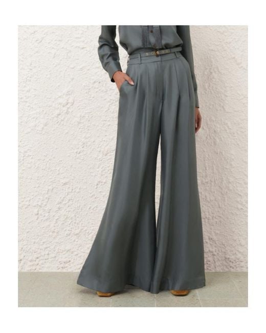 Zimmermann Gray Wide Leg Pant