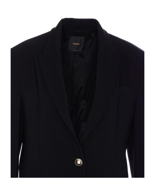 Pinko Blue Faraona Single-Buttoned Jacket