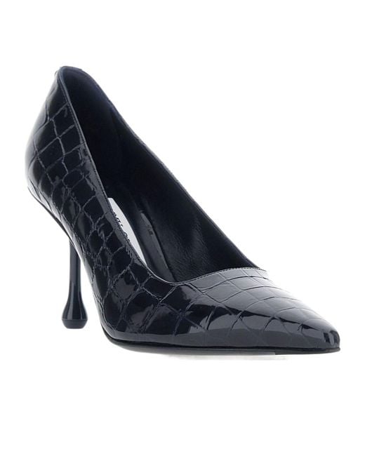Jimmy Choo Blue Ixia 80 Pointed-Toe Pumps