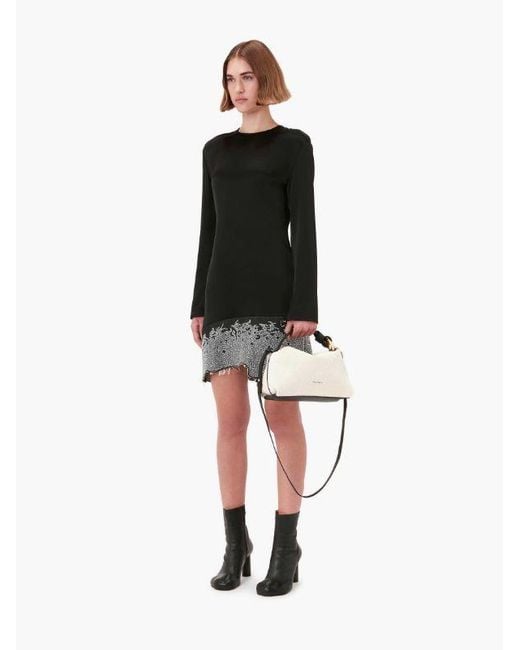 J.W. Anderson Black Jw Anderson Distressed Glitter Hem Dress