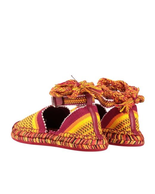 Chloé Orange Multicolored Sandals With Jute Soles