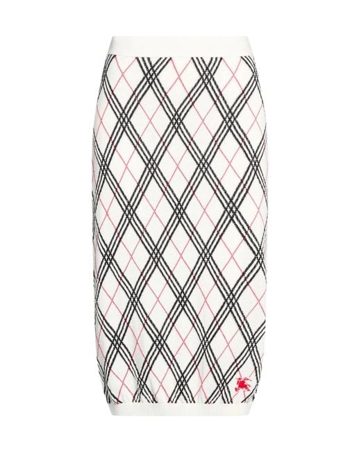 Burberry White Color-Block Knit Pencil Skirt