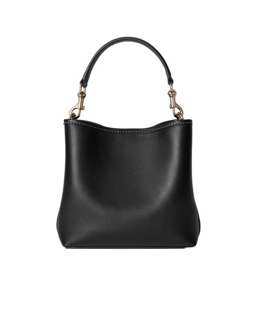 Gucci Black Gg Emblem Small Bucket Bag, Leather