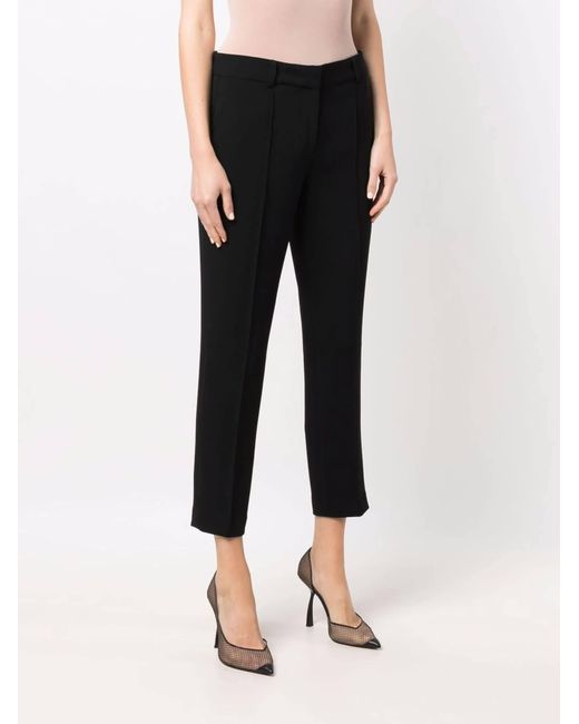 Michael Kors Black Pleated Cropped Trousers