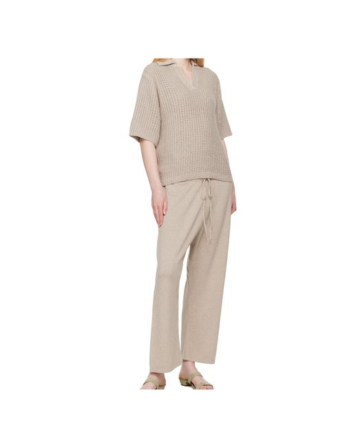Lauren Manoogian Natural Hand-Woven Polo Shirt