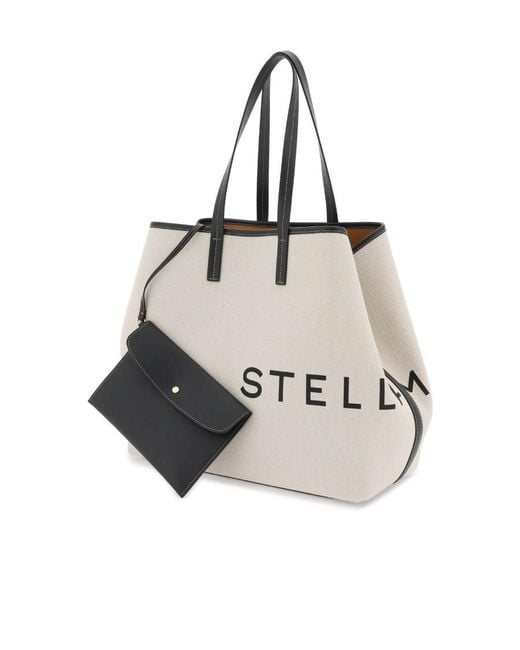 Stella McCartney Natural Logo-Printed Tote Bag