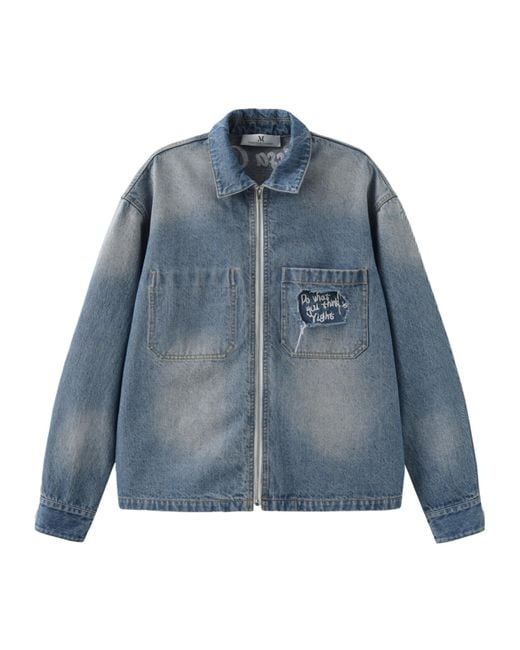 Marissa Chiara Blue Long-Sleeved Denim Jacket for men
