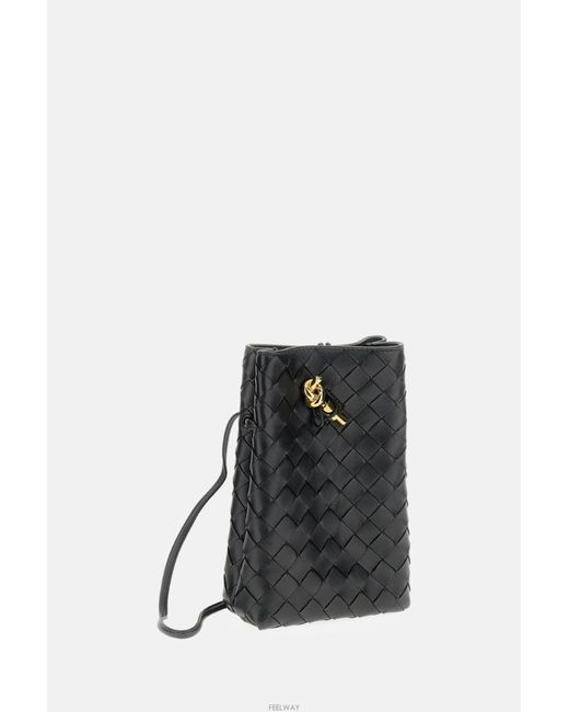 Bottega Veneta Black Andiamo Phone Pouch
