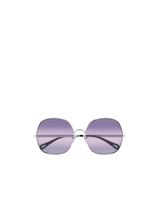 Chloé Purple Chloé Eyewear Geometric Frame Sunglasses