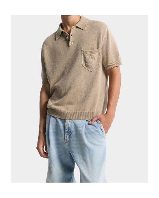 DSquared² Natural Logo Patch Pocket Polo Shirt for men