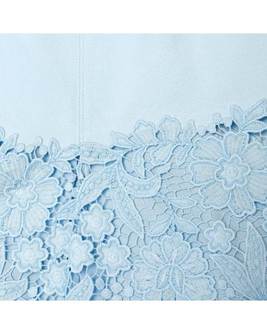 Self-Portrait Blue Lace Panel Mini Dress