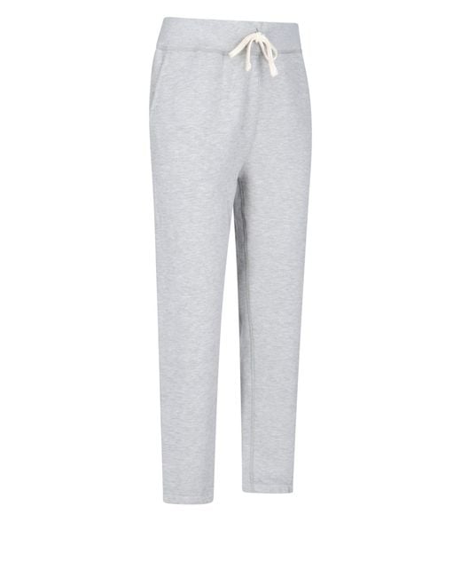 Polo Ralph Lauren Gray Logo Embroidered Drawstring Sweatpants for men