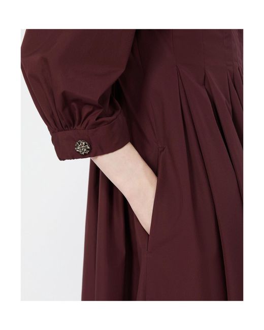 Max Mara Purple Cotton Poplin Shirt Dress