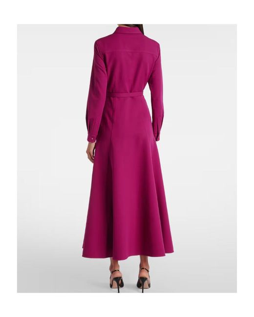 Roland Mouret Purple Belted Crêpe Shirt Dress