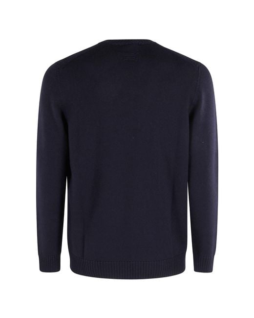 Drumohr Blue Long-Sleeved Sweater for men