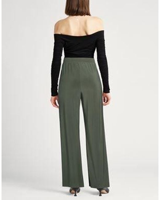 Max Mara Green Solid-Color Stretch Casual Pants