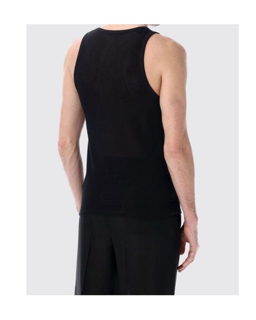 Tom Ford Black Perforated Tank Top for men