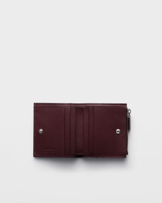 Prada Purple Triangle Logo Saffiano Leather Wallet for men