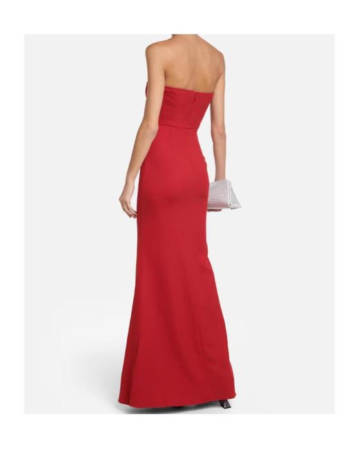 Roland Mouret Red Strapless Cady Gown