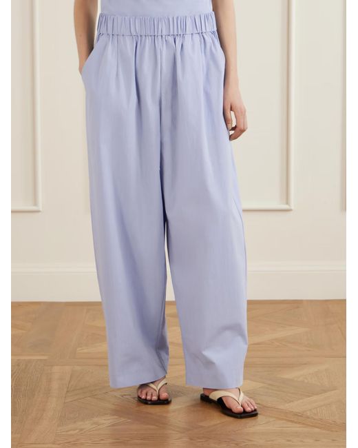 St. Agni Blue Relaxed Wide-Leg Trousers