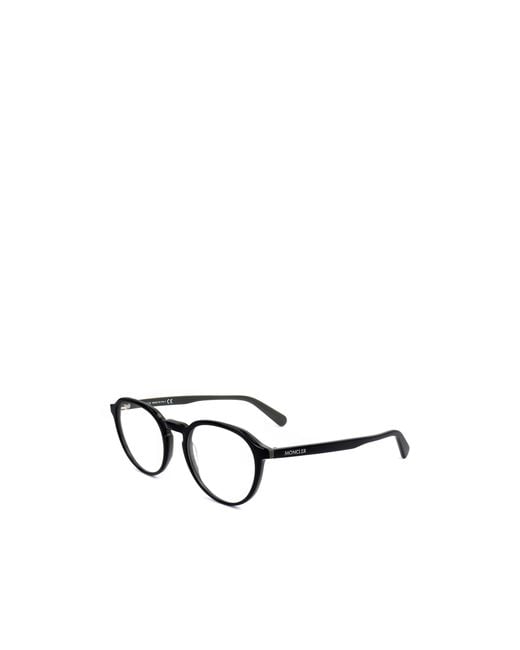 Moncler White Eyewear Oval Frame Glasses for men