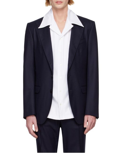 Dolce & Gabbana Blue Single-Breasted Long-Sleeved Jacket for men