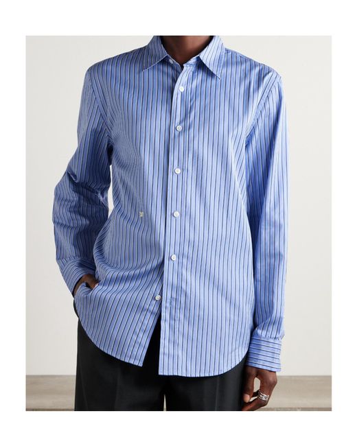 Aimé Leon Dore Blue Striped Cotton-Poplin Shirt