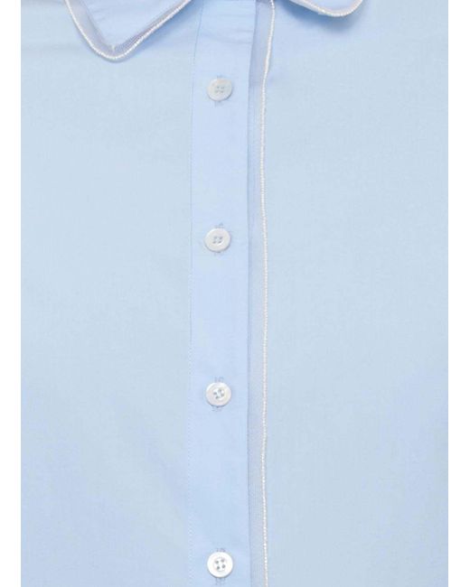 Fabiana Filippi Blue Contrast Trim Shirt