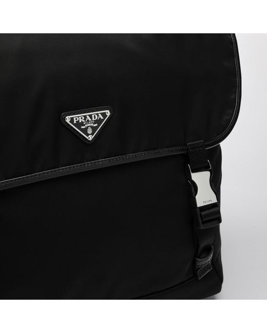 Prada Black Re-Nylon Triangle-Logo Crossbody Bag for men