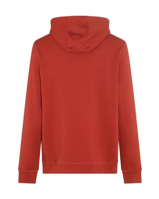 Maison Kitsuné Red Barbour X Maison Kitsun É Fox Hooded Hoodie for men