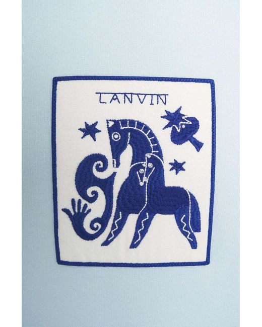 Lanvin White Drawstring Hooded Sweatshirt for men