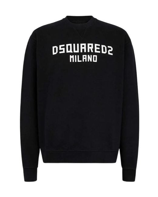 DSquared² Black Milano Cool Fit Crewneck Sweatshirt for men