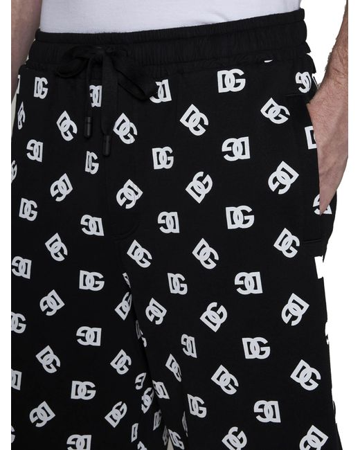 Dolce & Gabbana Blue All-Over Dg Printed Drawstring Shorts for men