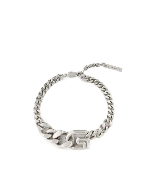 Givenchy Metallic Logo Plaque Chained Bracelet for men