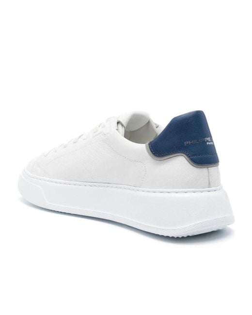 Philippe Model White Temple Veau Lace-Up Sneakers for men